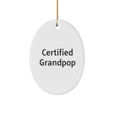 Funny Grandpop Gifts from Men to Grandpop, Oval Ornament Christmas Unique Presents - Image 1